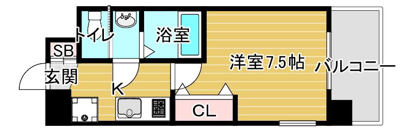 ラグゼ鶴見(1K/10階)の間取り写真