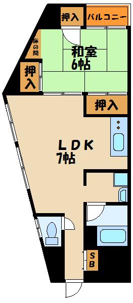 第2橋本ビル(1LDK/5階)の間取り写真