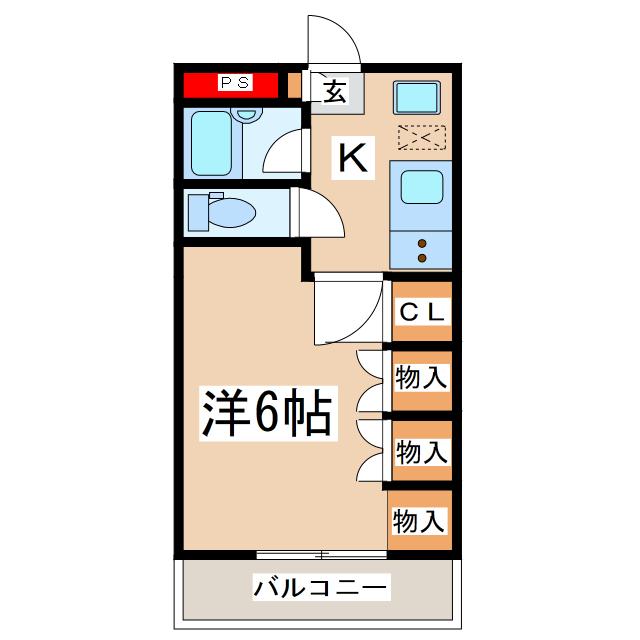 アシエヒルズ(1K/3階)の間取り写真