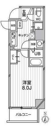 レピュア錦糸町(1K/6階)の間取り写真