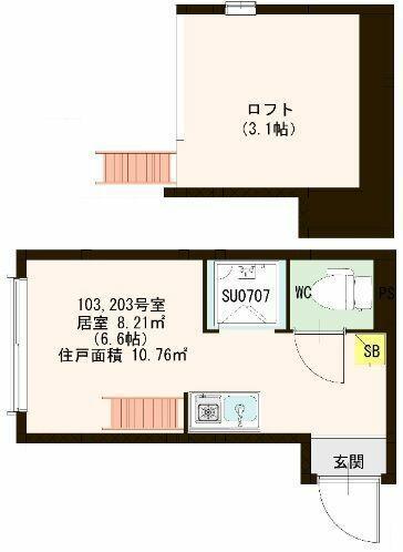 NEXTAGE押上(ワンルーム/1階)の間取り写真