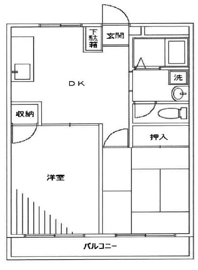TOOTH VILLA(2DK/3階)の間取り写真