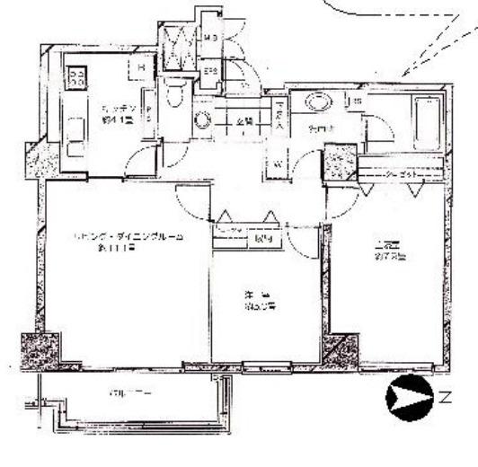 広尾ガーデンヒルズJ棟(2LDK/4階)の間取り写真