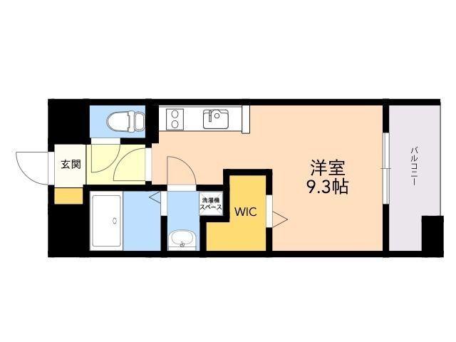 LIBTH吉塚Ⅱ(ワンルーム/3階)の間取り写真