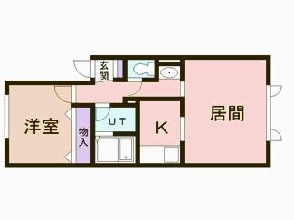 フジナカコーポXI(1LDK/2階)の間取り写真