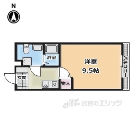 リバティー河原町今出川(1K/4階)の間取り写真