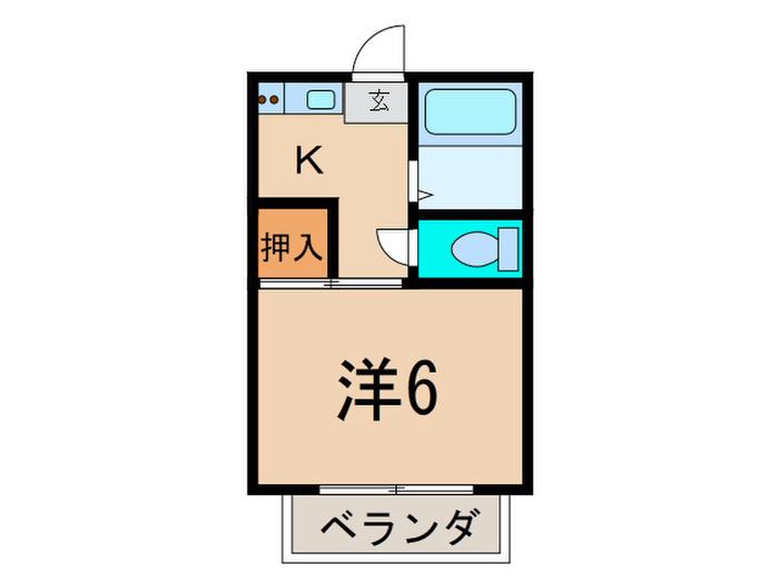VILLA津田山(1K/1階)の間取り写真