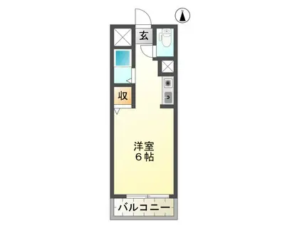 清元新町ビル(ワンルーム/3階)の間取り写真