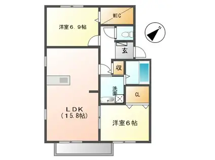 ロイヤルステージC(2LDK/2階)の間取り写真