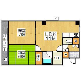 ガーネット(2LDK/3階)の間取り写真