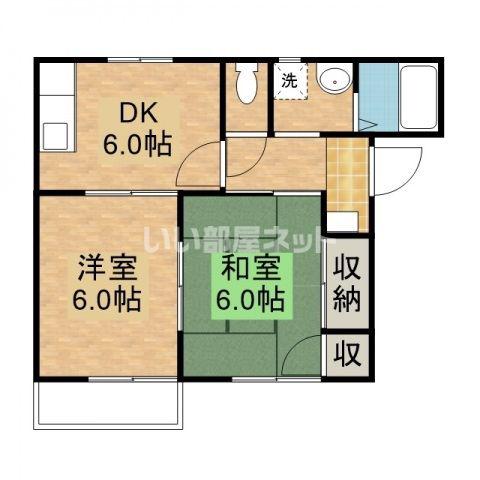 ラメール洋光(2DK/2階)の間取り写真