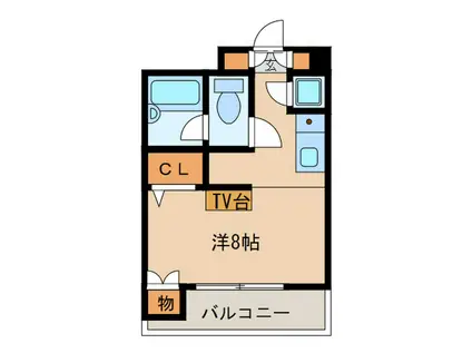 CRYSTAL&RESORT FUKUOKA(ワンルーム/9階)の間取り写真