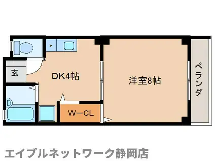ヴィラカレン(1DK/2階)の間取り写真