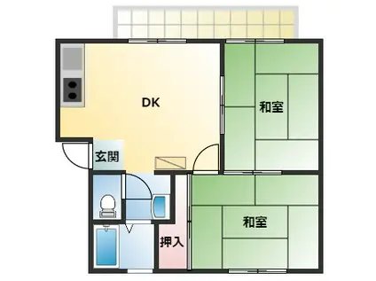 サンシティ藤並A棟(2DK/2階)の間取り写真