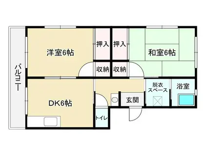 リバーサイド門司(2DK/1階)の間取り写真