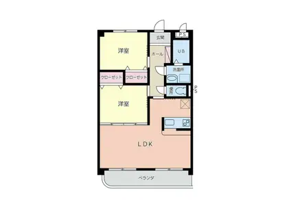 レアルIDA(2LDK/1階)の間取り写真