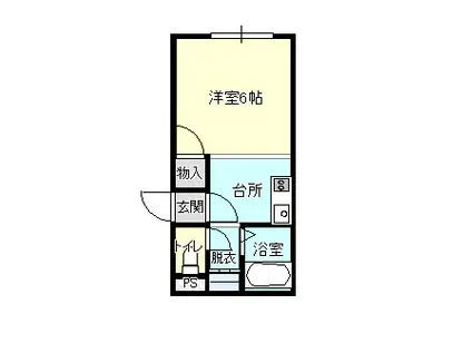 レオパレス21茂森第一(ワンルーム/2階)の間取り写真