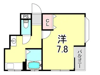 セゼーレ戸崎(1DK/2階)の間取り写真