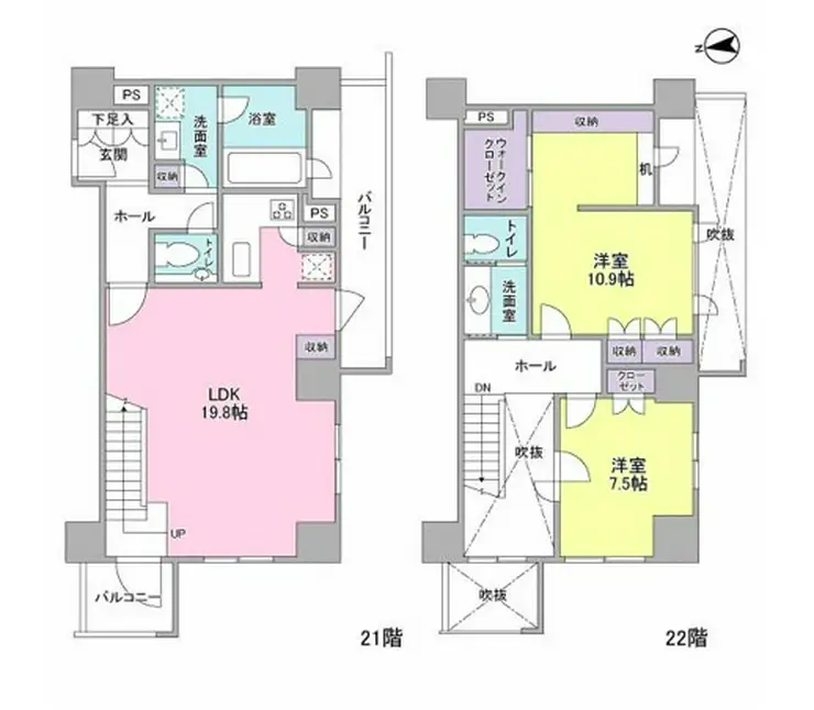 アクシア麻布 21階階 間取り