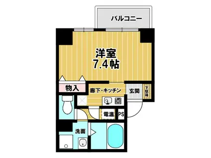 エル中山手(1K/3階)の間取り写真