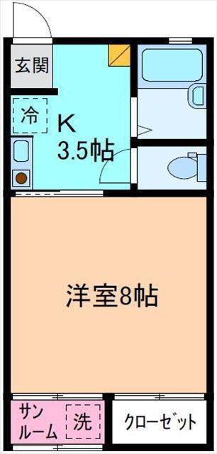 アネックス鈴見(1K/1階)の間取り写真