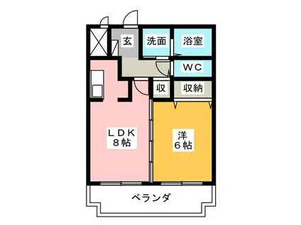ソレーユYASUNAGA(1LDK/3階)の間取り写真
