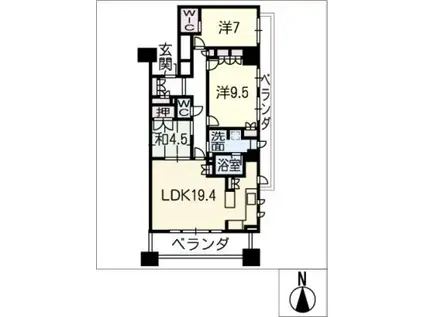 グランドメゾン勝川ネクシティイーストコート607(3LDK/6階)の間取り写真