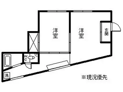 小野アパート(2K/2階)の間取り写真