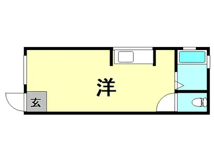 青木文化(ワンルーム/2階)の間取り写真