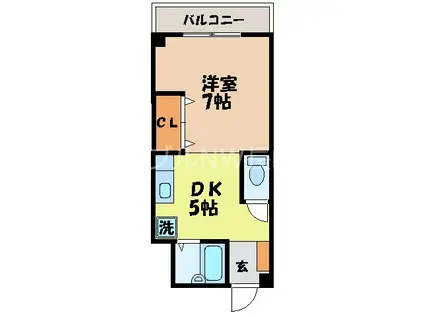 井関ビル(ワンルーム/4階)の間取り写真