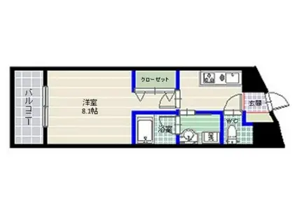 フォルテーネ飯倉(1K/4階)の間取り写真