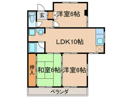 高木ハイツ(3LDK/3階)の間取り写真