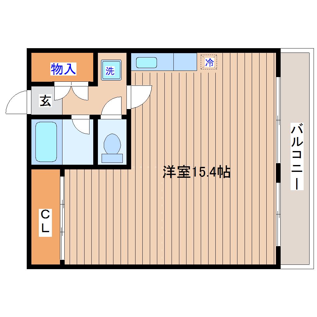 ハイマート小松島(ワンルーム/4階)の間取り写真