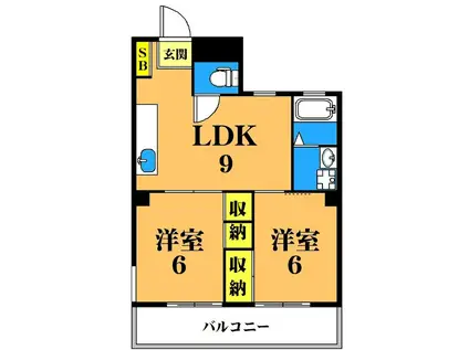 パークサイド竹虎(2LDK/4階)の間取り写真