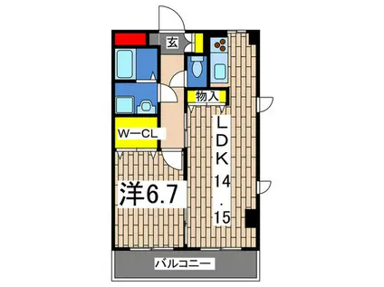 ヒルサイドコート東戸塚(1LDK/3階)の間取り写真