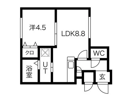 サンステージ澄川3―1(1LDK/1階)の間取り写真