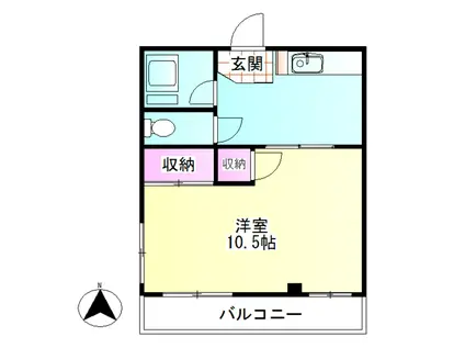 山本コーポ(1K/2階)の間取り写真