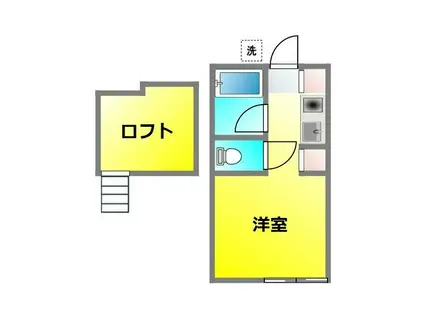 エクセランス小金井(ワンルーム/1階)の間取り写真