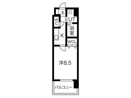 ICHINOMIYA RISE(1K/4階)の間取り写真