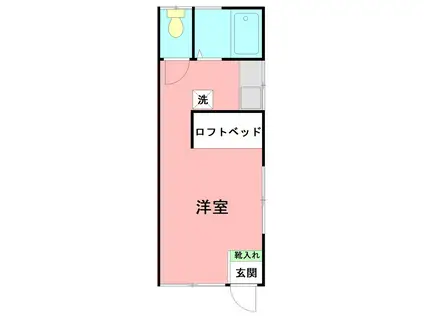 大竹アパート(ワンルーム/1階)の間取り写真