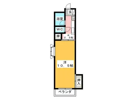 コンフォール・ナカトミ(1K/1階)の間取り写真