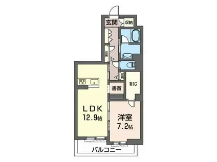 ディアコート宮崎台A(1LDK/4階)の間取り写真