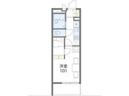 レオパレスTYK壬生(1K/2階)の間取り写真