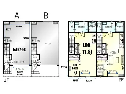 INTER-BASE(1LDK/1階)の間取り写真