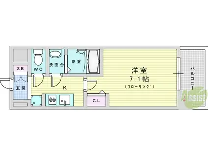 プレサンス OSAKA 姫里エンファシス(1K/7階)の間取り写真