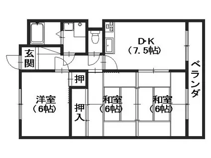 ヨシハラビル(3DK/2階)の間取り写真