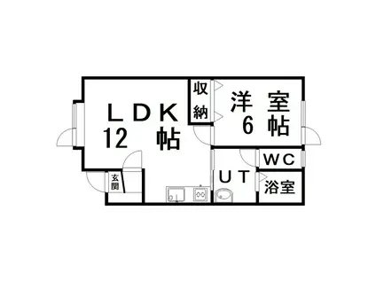 JUMEAUX(1LDK/1階)の間取り写真