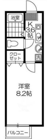エトランス西庄(1K/2階)の間取り写真