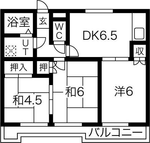 Nビル(3DK/3階)の間取り写真