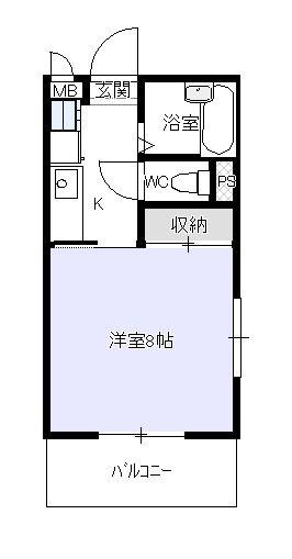 ヒロタハイツ(1K/1階)の間取り写真